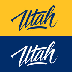 Handwritten U.S. state name Utah. Calligraphic element for your design. Vector illustration.