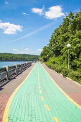 Bike path along the Moscow river, Russia