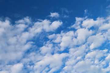 Blue skies and white clouds are beautifully patterned.
