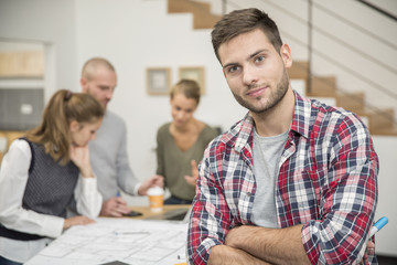 Portrait of artisan in meeting room