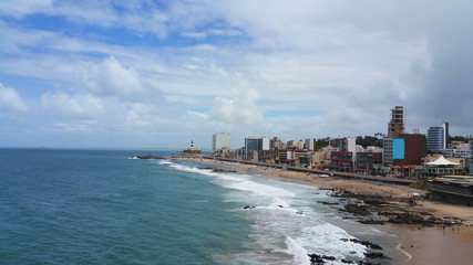 Fototapeta na wymiar View of Barra beach in Salvador Bahia Brazil
