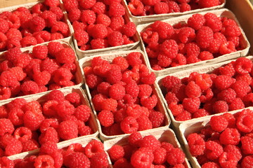 Himbeeren auf dem Markt