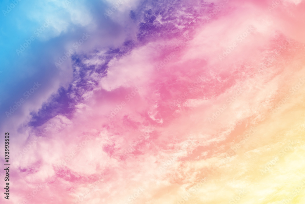 Canvas Prints sun and cloud background with a pastel colored