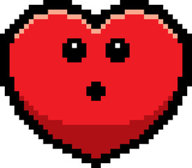 Surprised 8-Bit Cartoon Heart