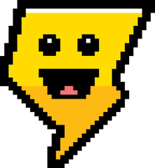 Obraz premium Smiling 8-Bit Cartoon Lightning