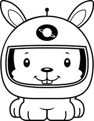 Cartoon Smiling Astronaut Bunny