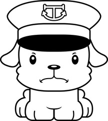 Cartoon Angry Boat Captain Puppy