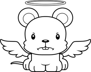 Fototapeta na wymiar Cartoon Angry Angel Mouse