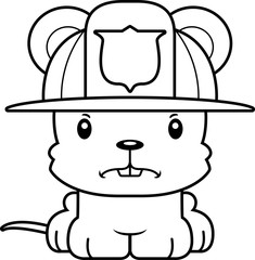 Cartoon Angry Firefighter Mouse