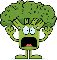 Scared Cartoon Broccoli