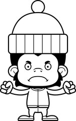 Cartoon Angry Winter Chimpanzee