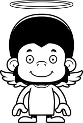Cartoon Smiling Angel Chimpanzee