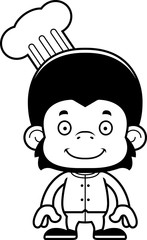 Cartoon Smiling Chef Chimpanzee