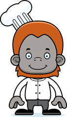 Cartoon Smiling Chef Orangutan
