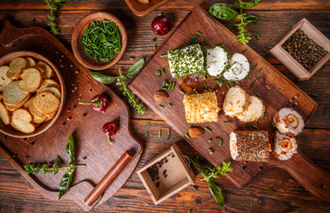 Top view of soft cheese