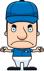 Cartoon Angry Baseball Player Man