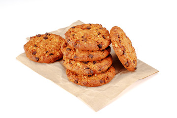 Chocolate cookies on baker's paper