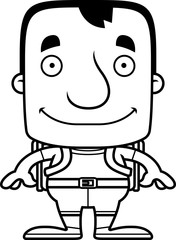 Cartoon Smiling Hiker Man