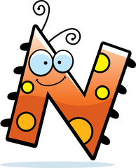 Cartoon Letter N Bug