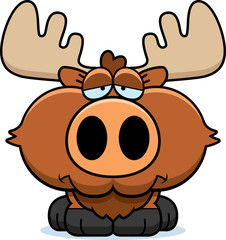 Obraz premium Cartoon Sad Moose