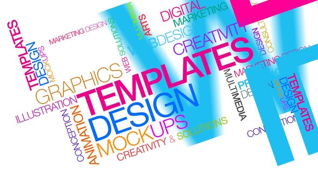 Design Templates Mockups vector graphic websites digital marketing animation colored words tag cloud text colors animation