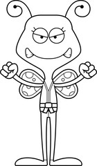 Cartoon Angry Karate Butterfly