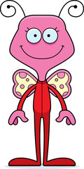 Cartoon Smiling Butterfly In Pajamas