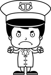 Cartoon Angry Boat Captain Boy