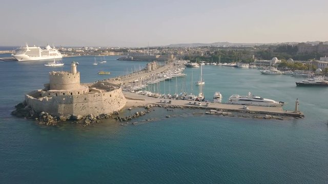 Fort of St. Nicholas in Rhodes. Aerial view