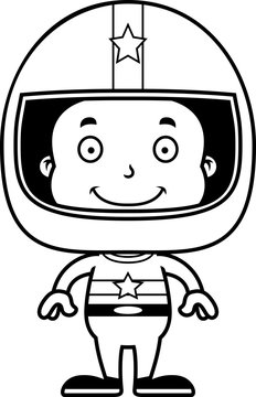 recommend clip art: Cartoon Smiling Race Car Driver Boy