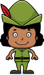 Cartoon Smiling Robin Hood Girl