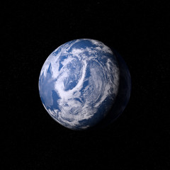 3D Rendering Blue Plant Earth