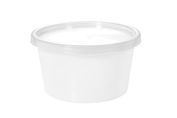 Plastic food container / Plastic container on white background. - 174004794