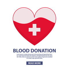 Obraz premium Blood donation. A medical concept design with heart. Flat style vector. An element for the websites and mobile applications clinics and hospitals.