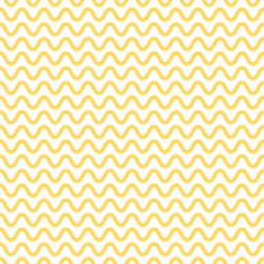 Noodle seamless pattern. Yellow and white waves. Abstract wavy background. Vector