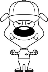 Cartoon Angry Baseball Player Puppy