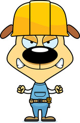 Cartoon Angry Construction Worker Puppy