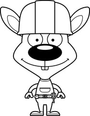 Fototapeta premium Cartoon Smiling Construction Worker Bunny