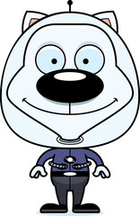 Cartoon Smiling Spaceman Kitten