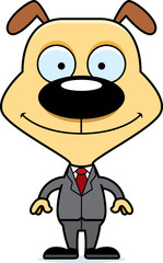 Cartoon Smiling Businessperson Puppy