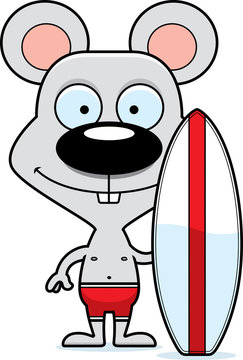 Cartoon Smiling Surfer Mouse