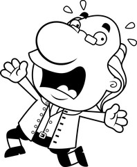 Cartoon Ben Franklin Panicking