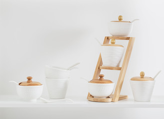 containers for spices on the shelf