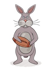 Rabbit and rugby ball