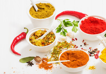 spices on white background