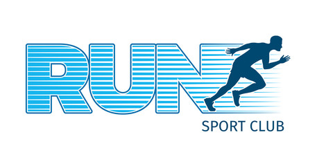 Running Sportsman on White Background. Sport Club