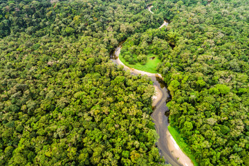 Aerial View of Amazon Rainforest, South America