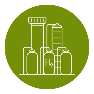 Hydrogen Plant Icon In Thin Line Style