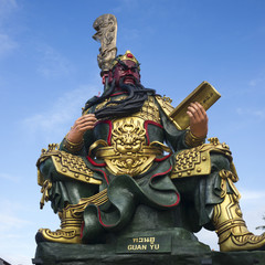 Low angle view of Guan Yu statue, Koh Samui, Surat Thani Province, Thailand