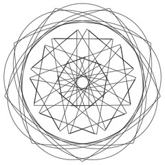 Fototapeta premium Geometric pattern icon star astrology pentagram symbol